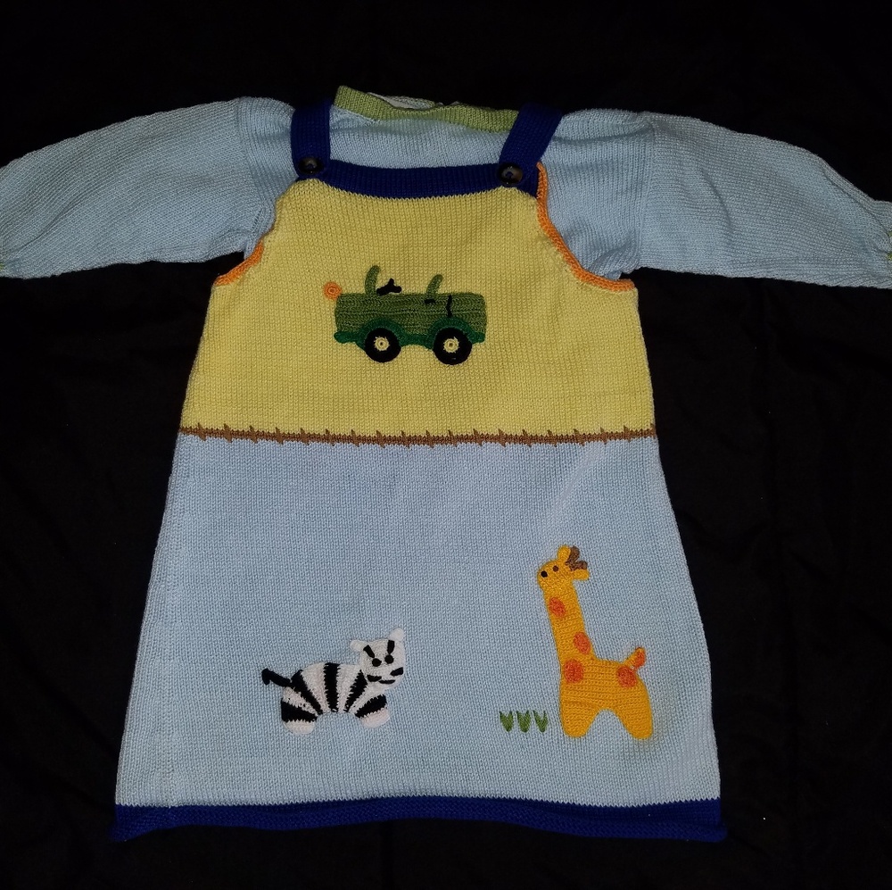 ZACKALI•4•KIDS Safari Knitted Dress w/ Shirt